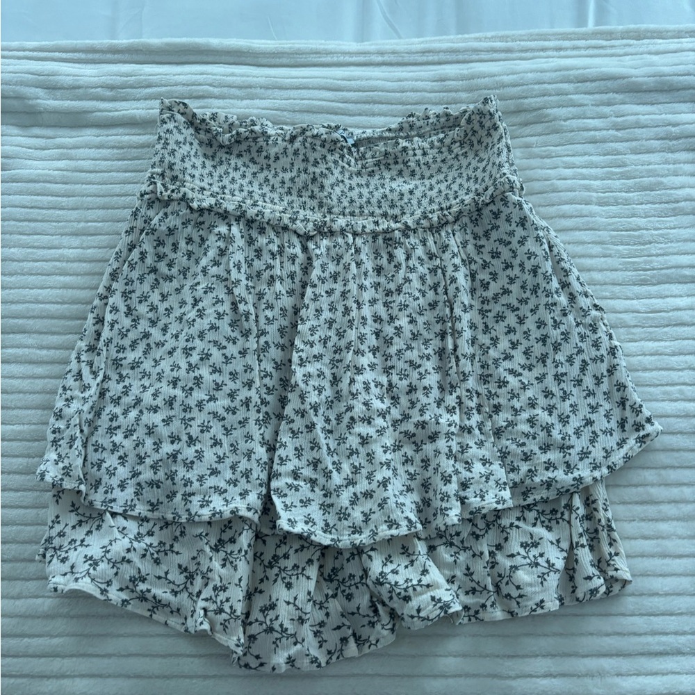rails floral smocked mini skirt
